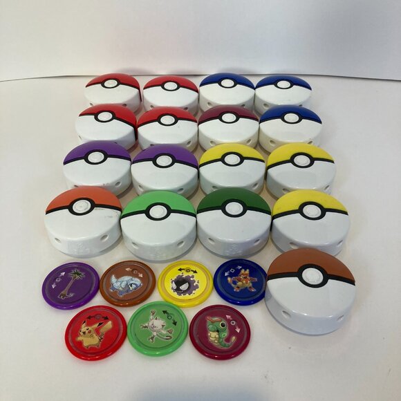 2019 POKEMON McDonalds Pokeball Disc Launcher 17 Happy Meal Toys 7 Disks - Picture 1 of 9